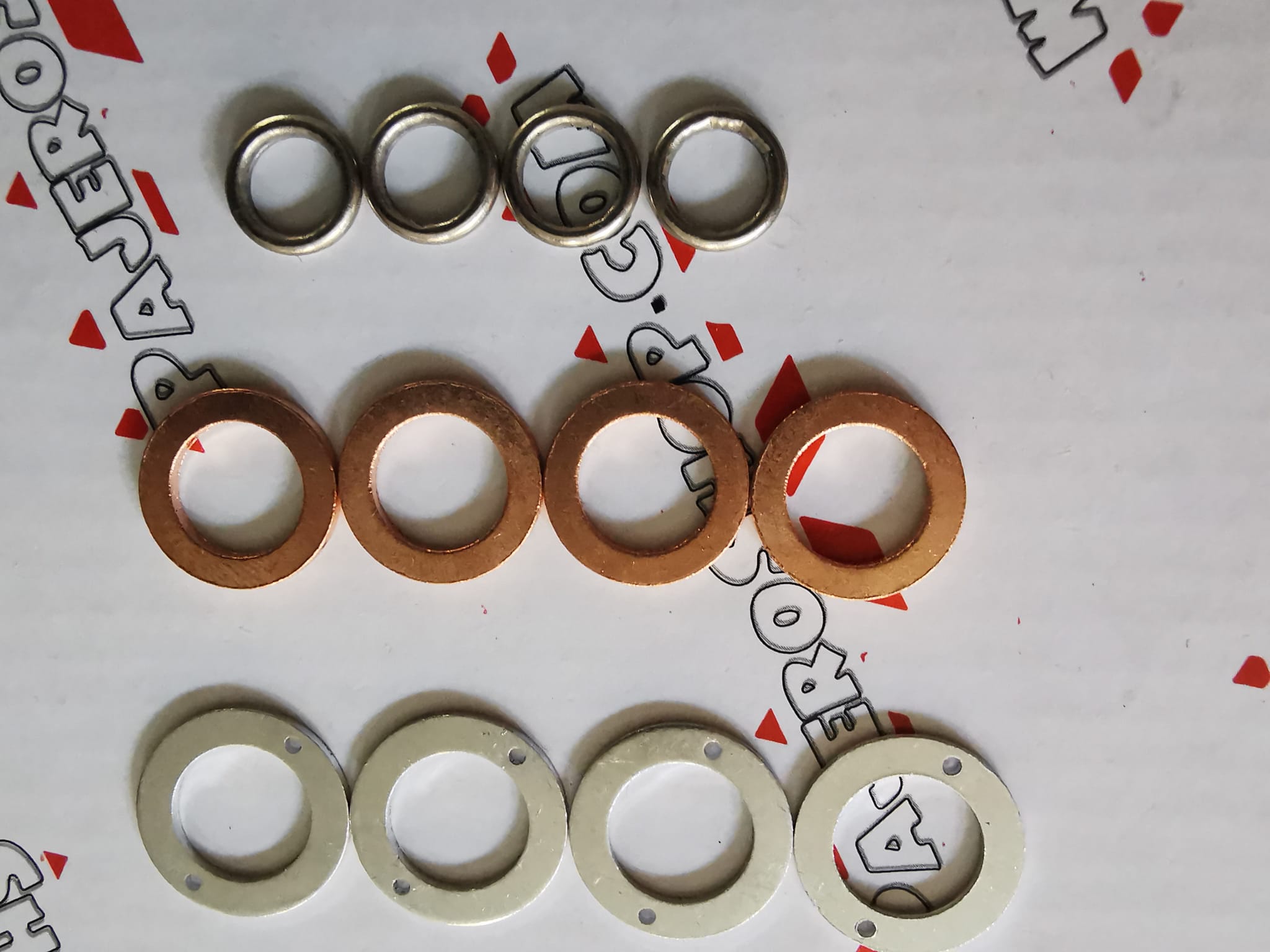 Mitsubishi Pajero Shogun Delica 2.5TD 2.8TD 4D56 4M40 Diesel Injector Washer Set of 12 (image for) Mitsubishi Pajero Shogun Delica 2.5TD 2.8TD 4D56 4M40 Diesel Injector Washer Set of 12